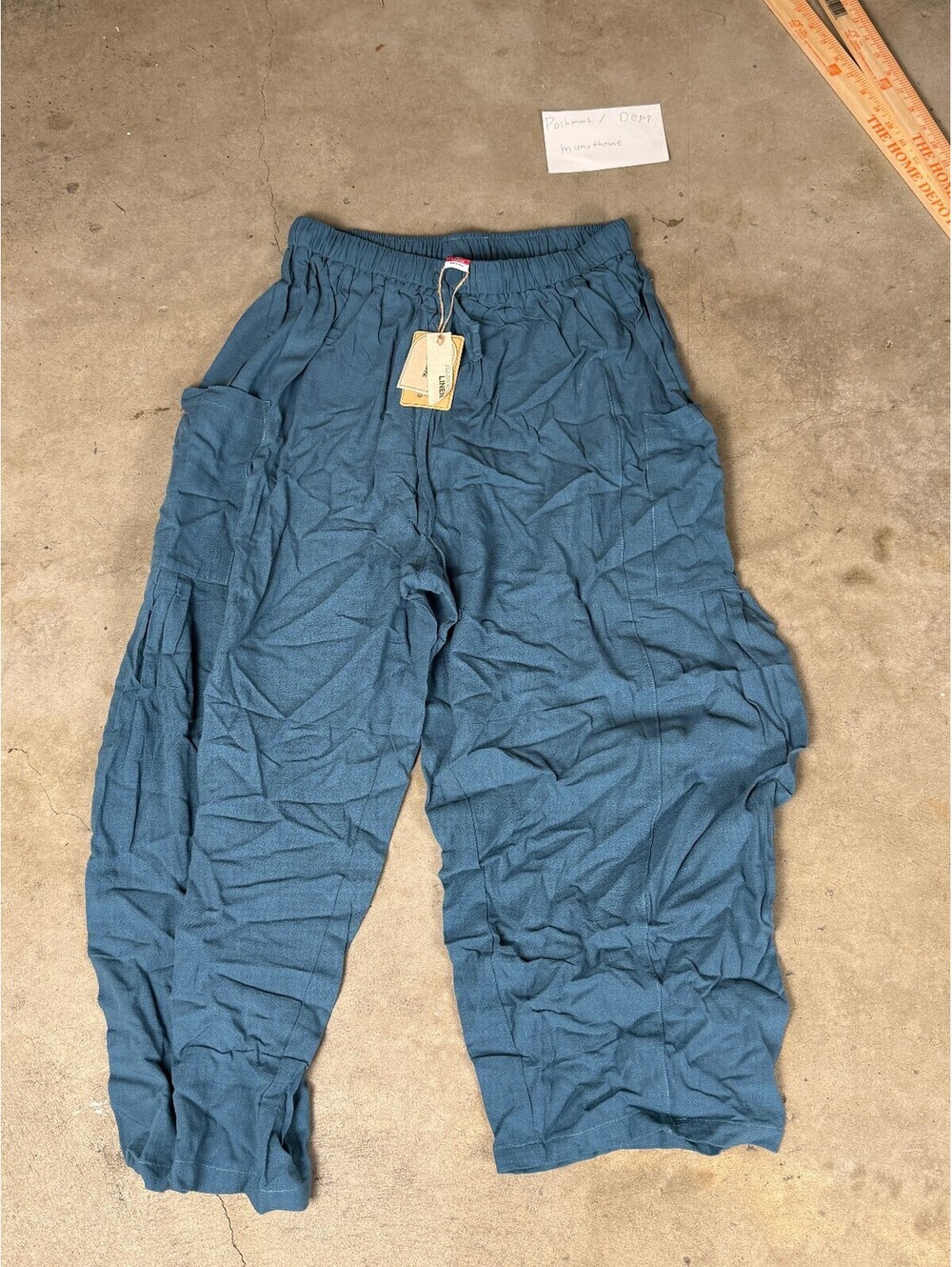 NWT TARSE Women’s Linen Wide Leg Cargo Size M